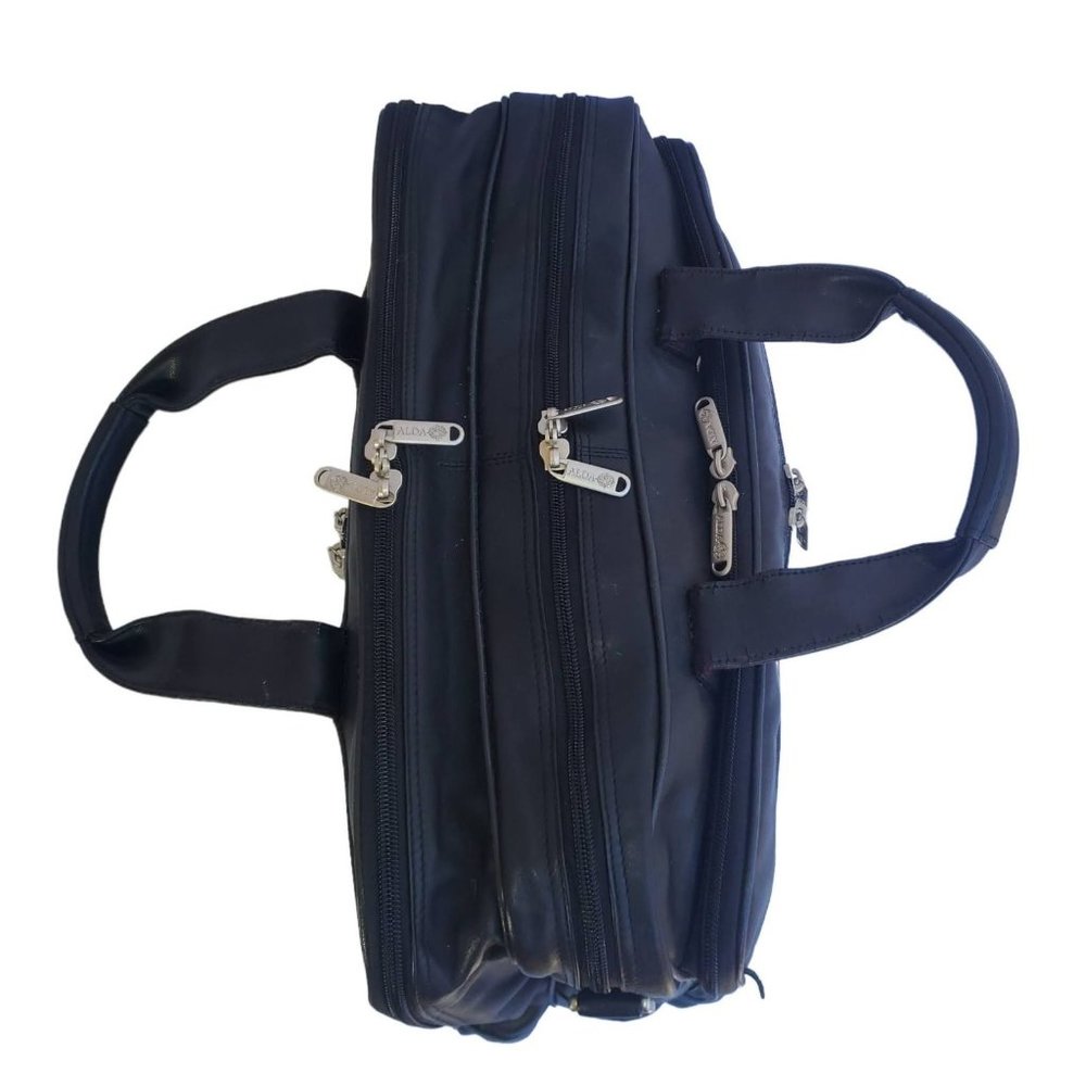 Black Leather ALDA Briefcase Satchel Laptop Bag Messenger Preacher Attorney - Picture 5 of 8